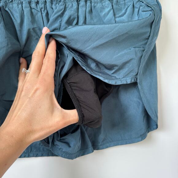 Free People Movement Way Home High Waist Shorts Blue M - Picture 7 of 11